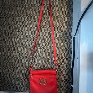 Michael Kors Red Compact Crossbody Bag